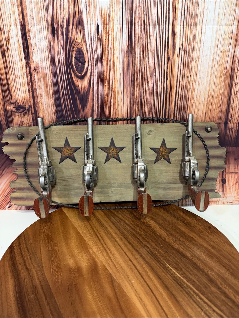 Rustic Star and Gun Wall hook